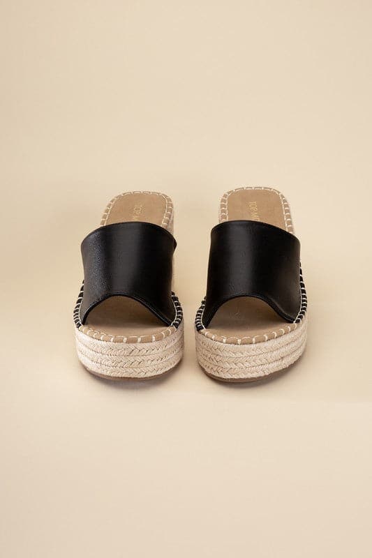 LOCK-1 Espadrille Mule Heels.