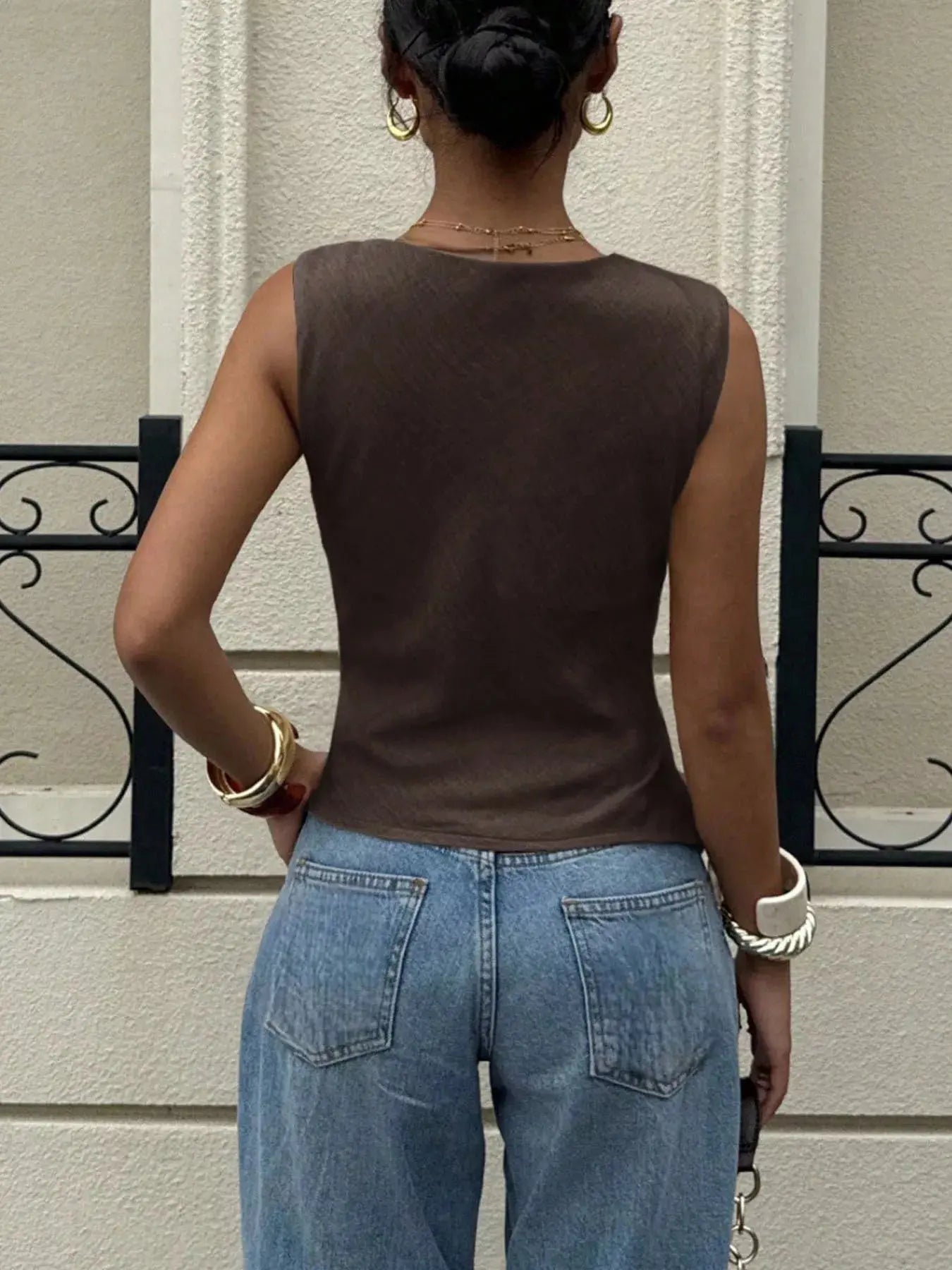 Cowl Neck Sleeveless Tank Simply Love