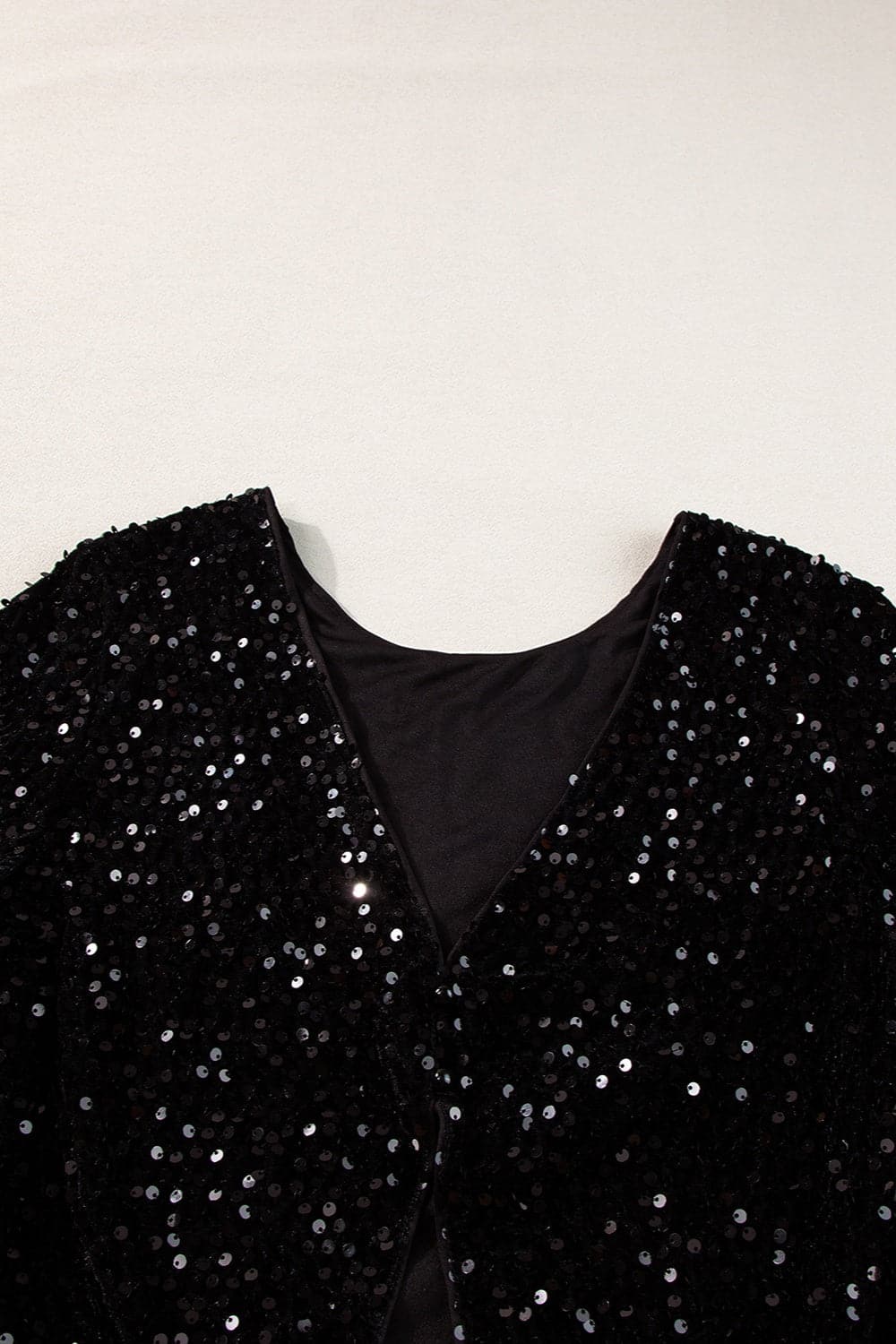 Sequin Round Neck Long Sleeve Blouse.