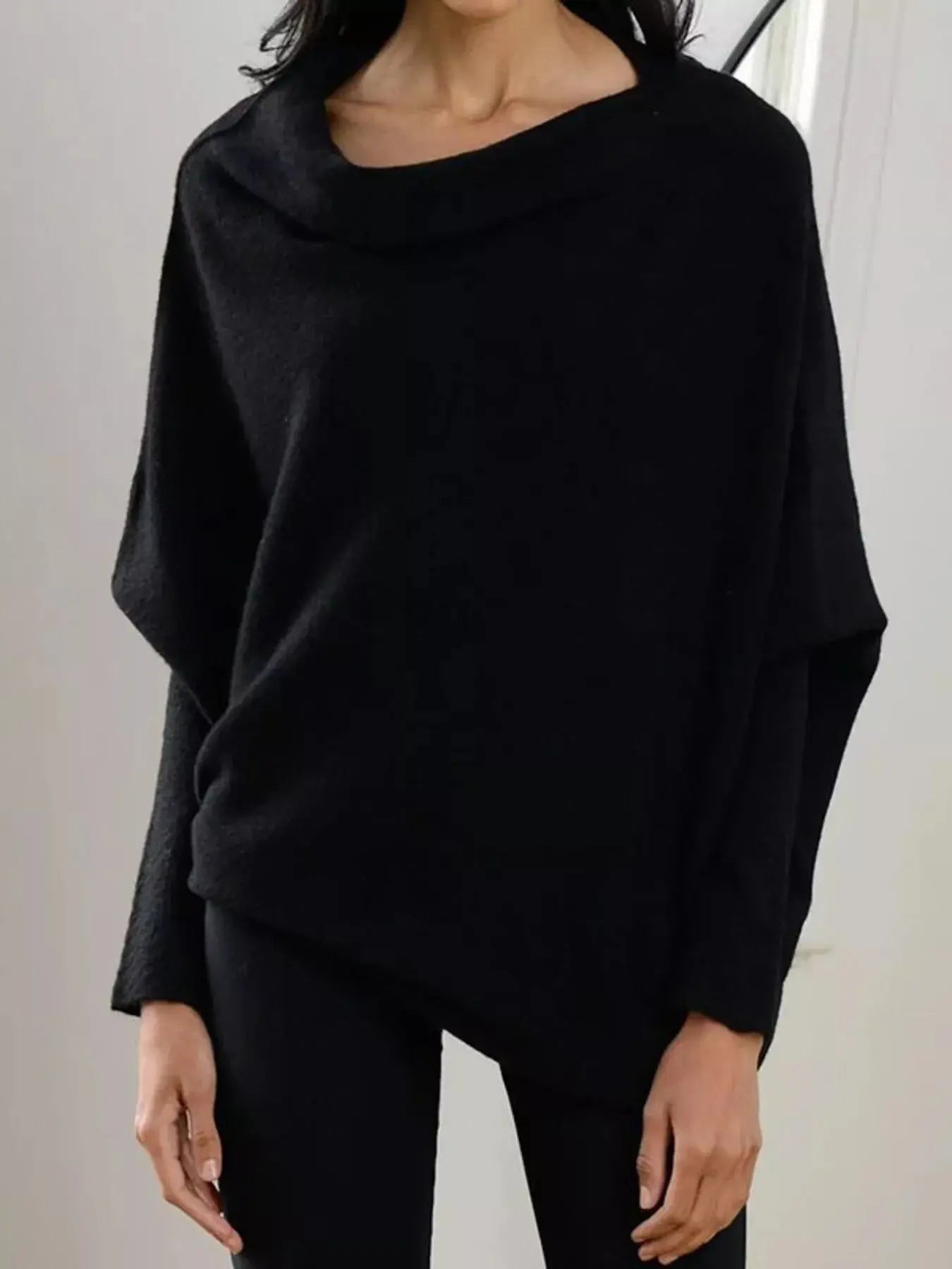 Boat Neck Long Sleeve Sweater Simply Love