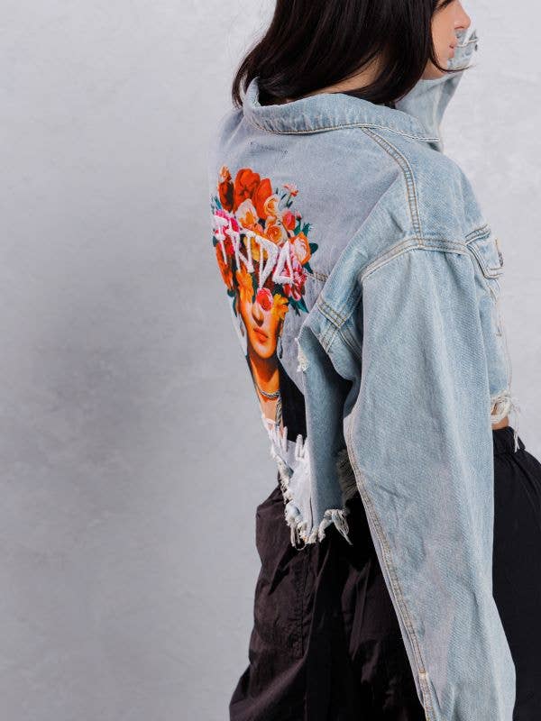Frida Muse Crop Denim Jacket Coco’s Tee Boutique