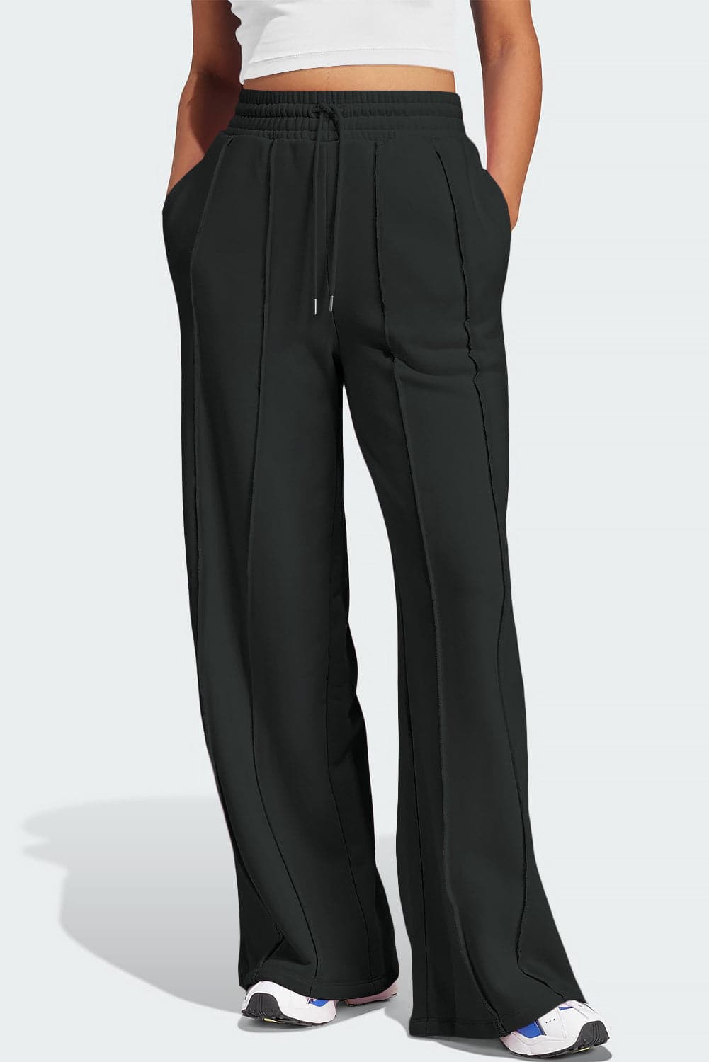 Drawstring Wide Leg Active Pants.