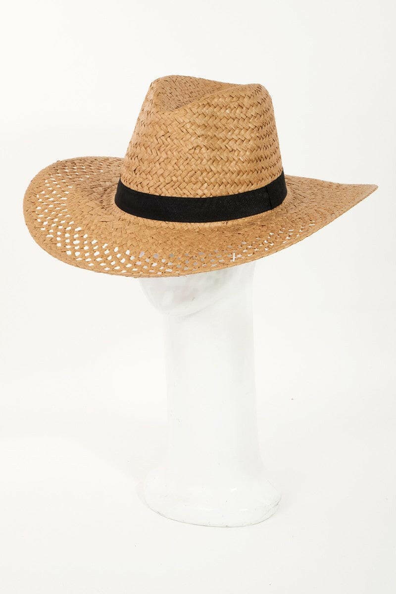 Fame Basket Weave Straw Sun Hat.