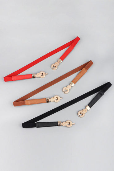 Zinc Alloy Buckle PU Leather Belt.