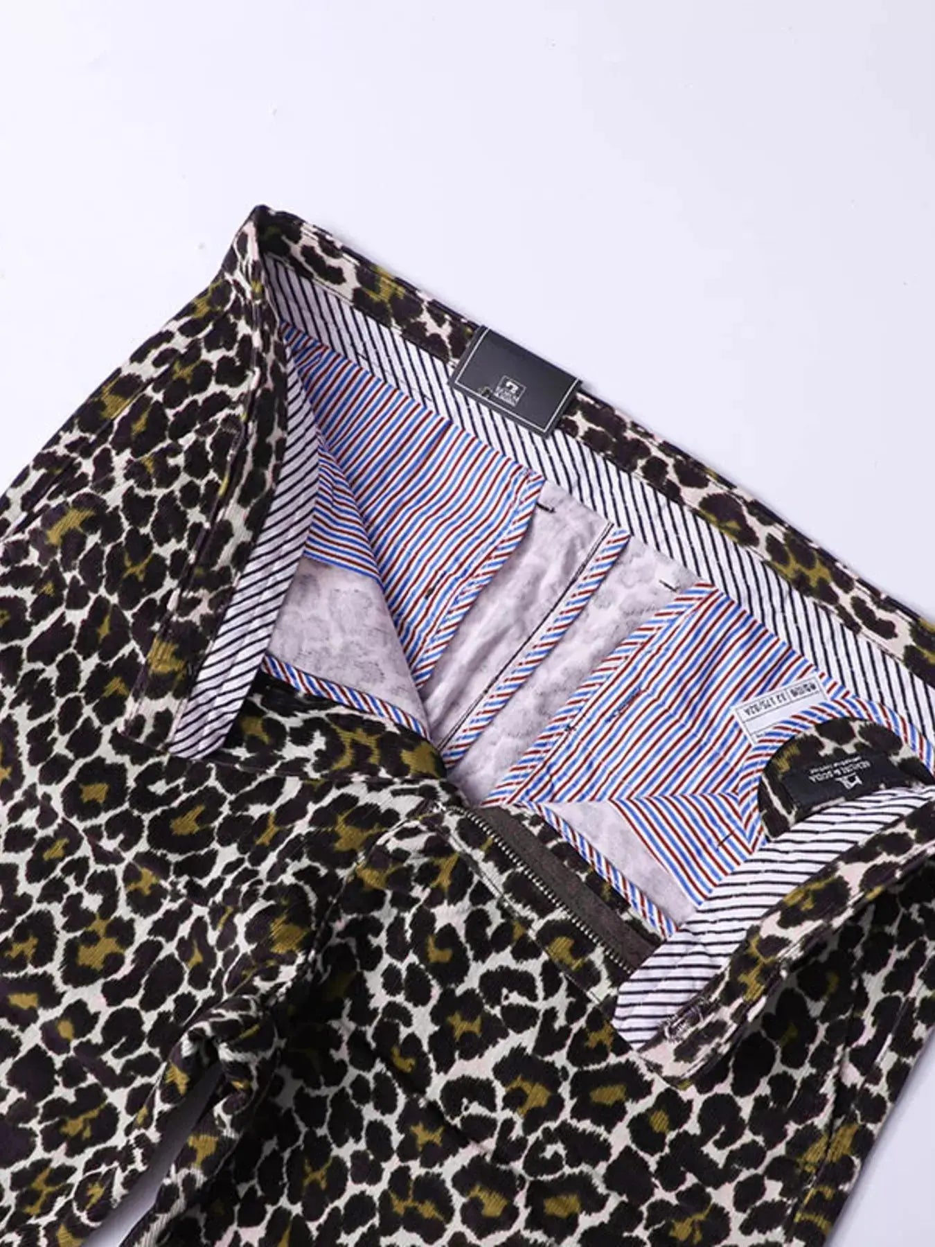 Men's Leopard Print Slim Fit Pants Polyester Spandex Simply Love