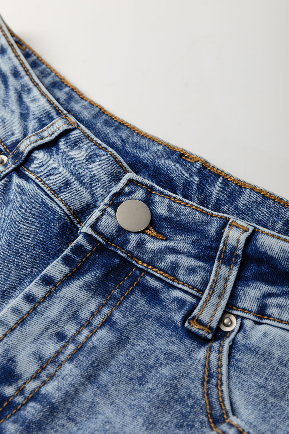Myosotis Center Seam Cuffed Hem Straight High Waist Jeans Love Salve