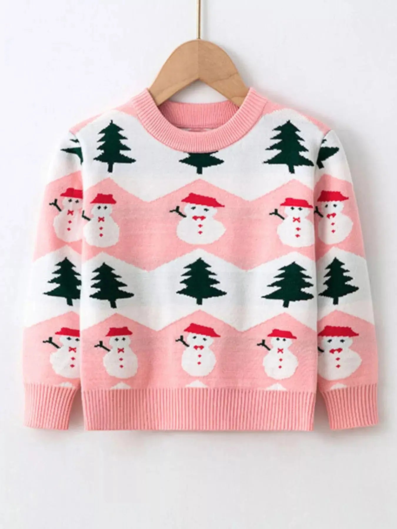 Children's Snowman & Tree Pattern Sweater Simply Love