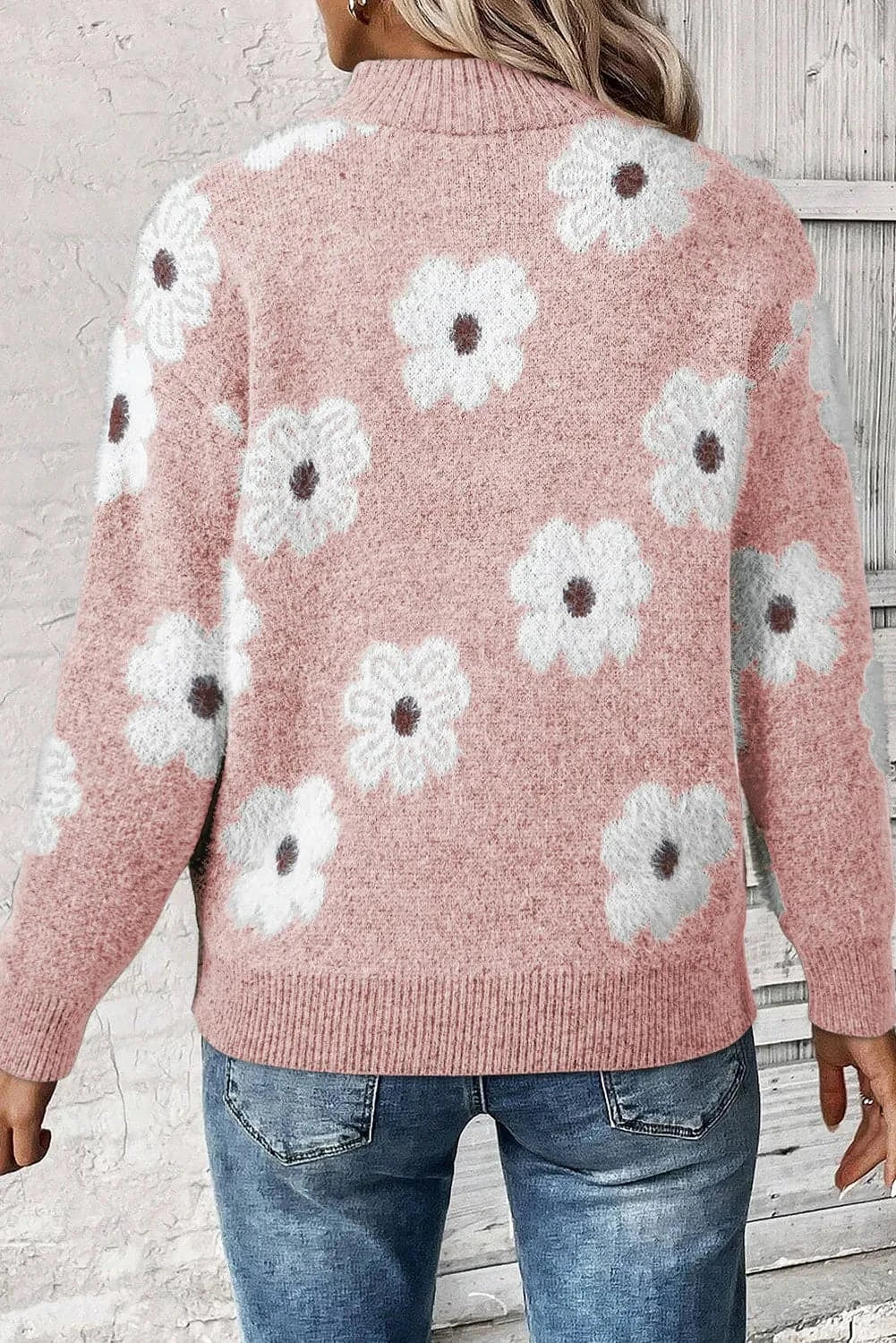 Flower Half Zip Long Sleeve SweaterFeatures: Basic style
Stretch: Slightly stretchy
Material composition: 42% acrylic, 30% polyester, 28% polyamide
Care instructions: Machine wash cold. Tumble dry lowLove Salve Flower Half Zip Long Sleeve Sweaterknit tops