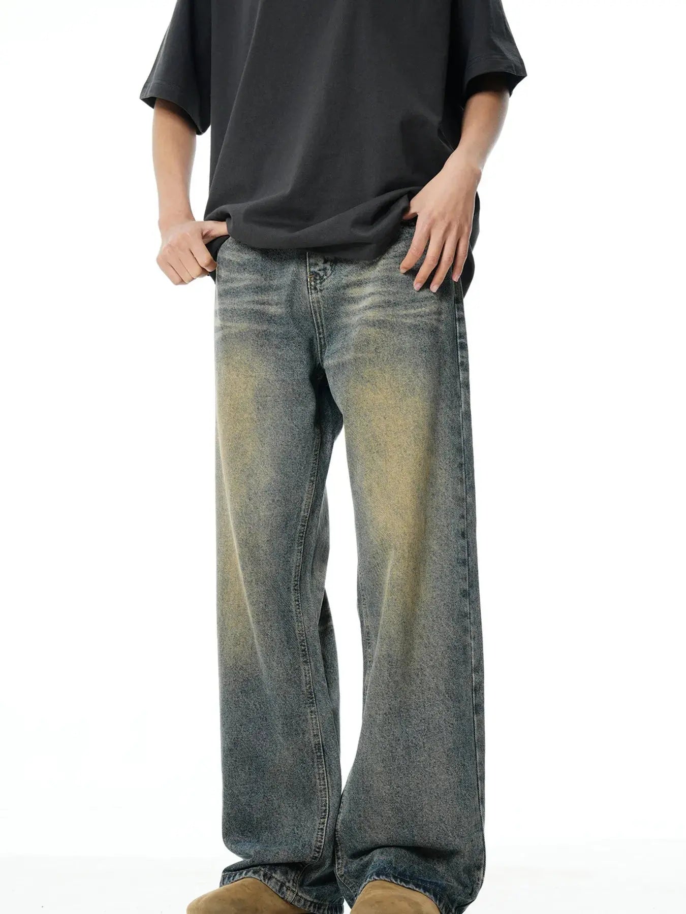 Men's Full Size Vintage Wash Wide Leg Jeans Plus Size Simply Love