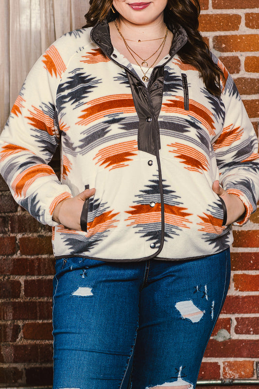 Plus size gray aztec jacket