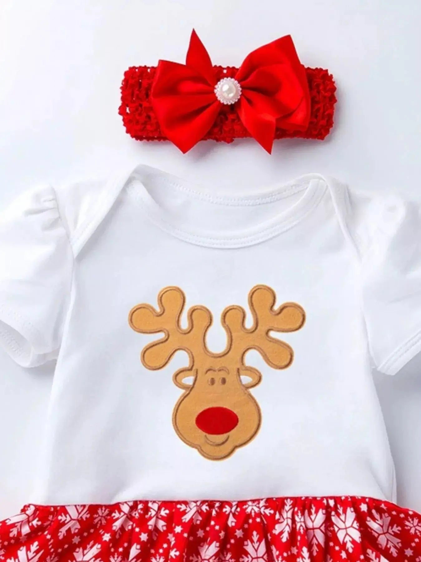 Children's Christmas One Piece Dress with Headband Simply Love