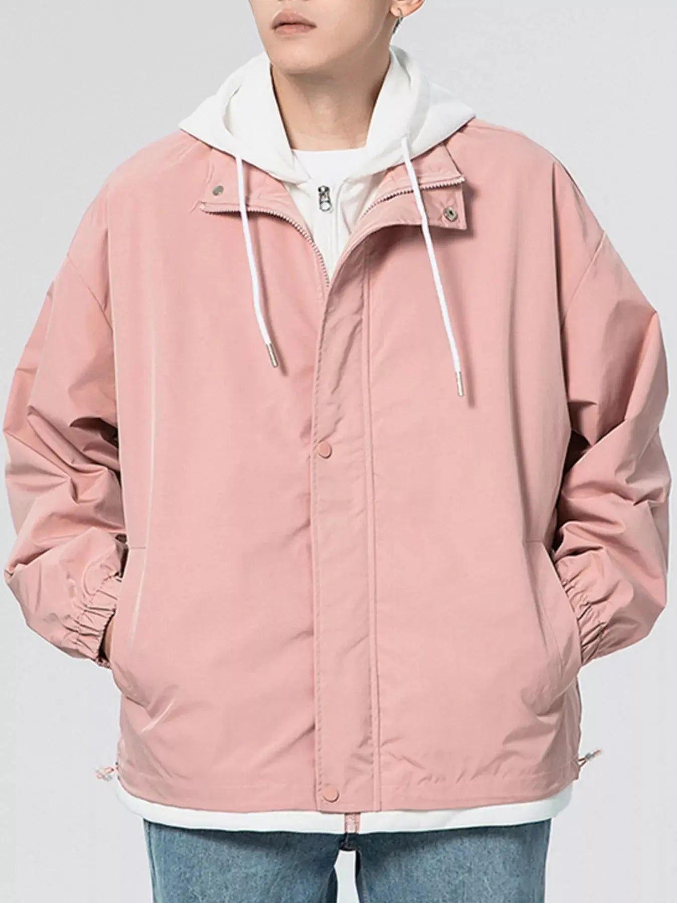 Men's Plus Size Casual Lightweight Windbreaker Jacket Simply Love