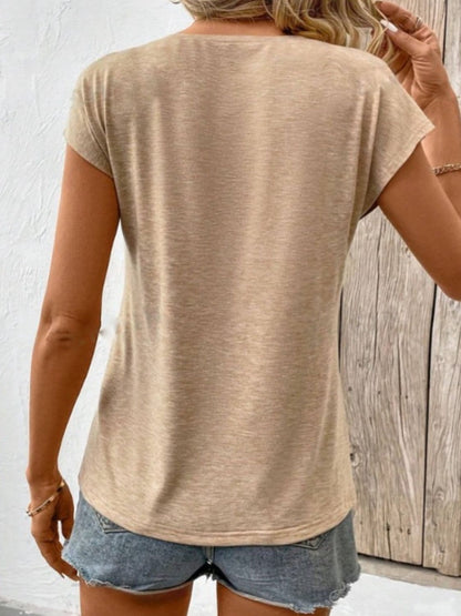 V-Neck Short Sleeve T-Shirt.