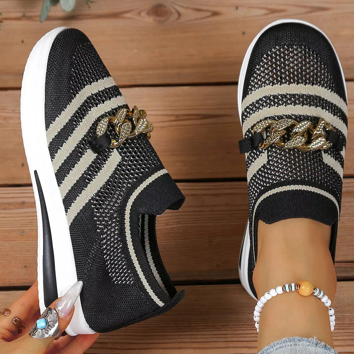 Round Toe Mesh Slip-Ons Simply Love