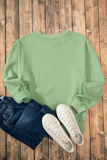 Cozy fleece-lined sweatshirt in smoke green