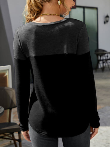 Round Neck Long Sleeve T-Shirt.