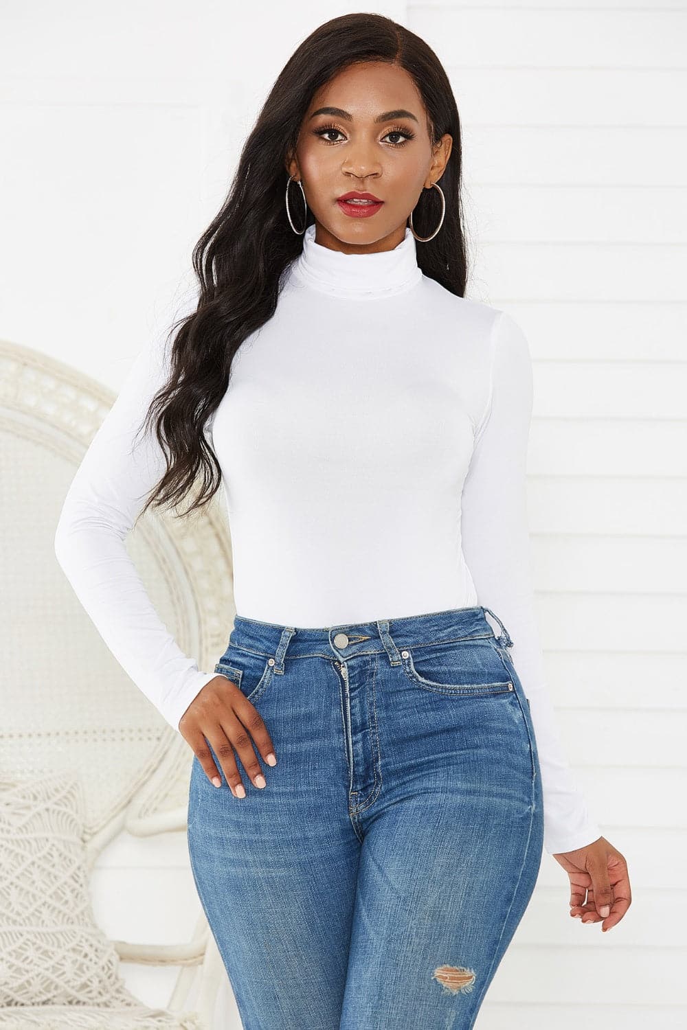 Turtleneck Long Sleeve Bodysuit.