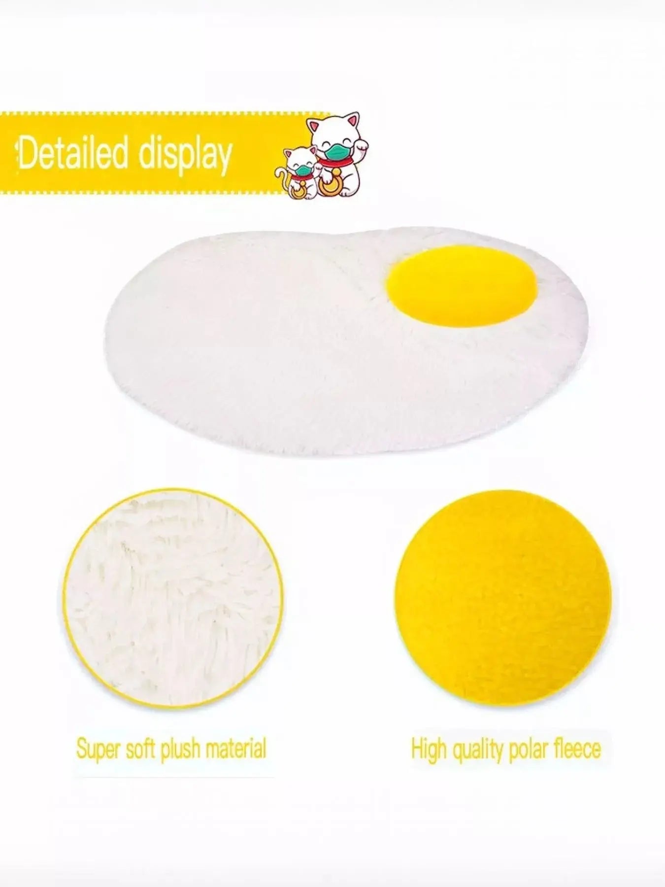 Fried Egg Design Plush Pet Mat Simply Love