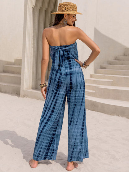 Tied Tube Wide Leg Jumpsuit.