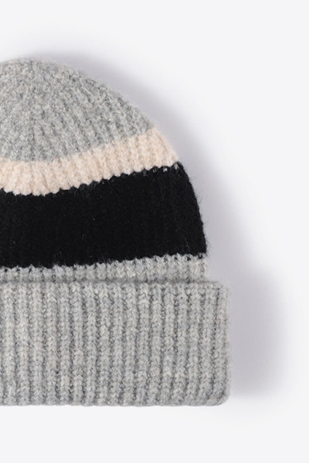 Tricolor Cuffed Knit Beanie.