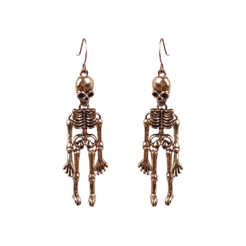 Skeleton Alloy Earrings - 2.8 in