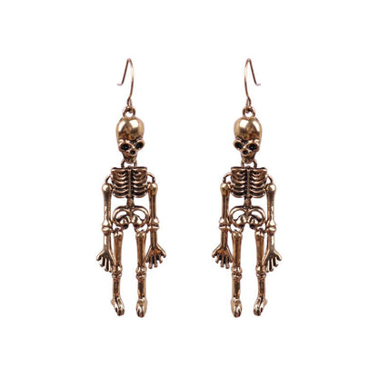 Skeleton Alloy Earrings - 2.8 in