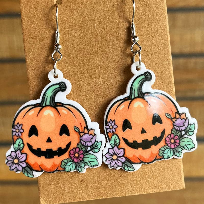 Spooktacular Halloween Acrylic Dangle Earrings