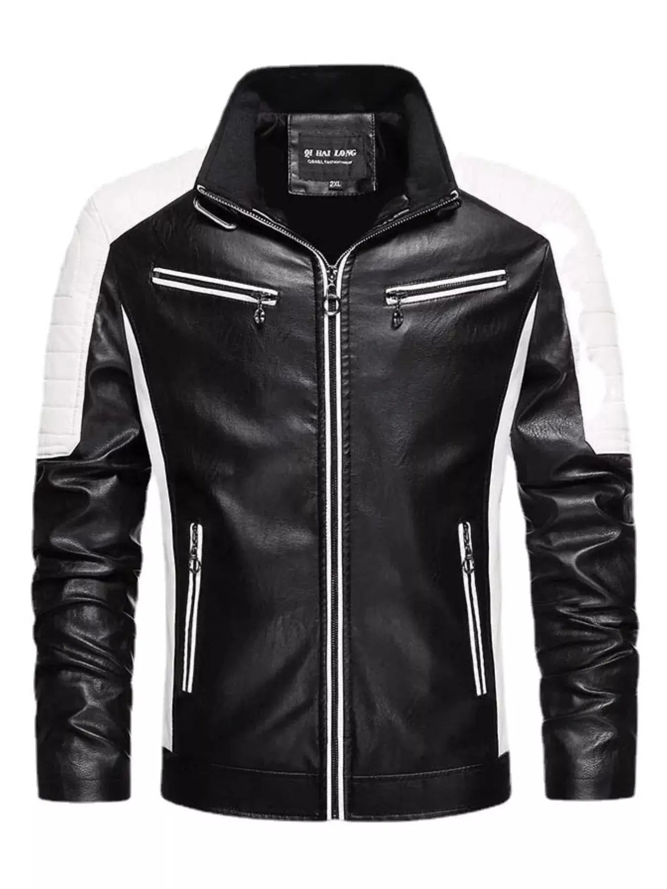 Men's Plus Size Slim Fit Zip Up Moto Faux Leather Jacket Simply Love