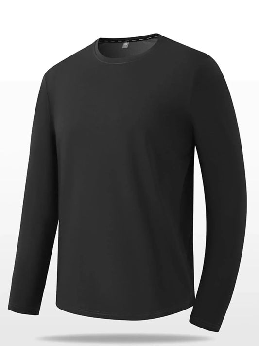 Men's Plus Size Solid Color Long Sleeve Casual T-Shirt Simply Love
