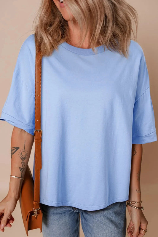 Loose Half Sleeve Hi Low Hem T Shirt Simply Love