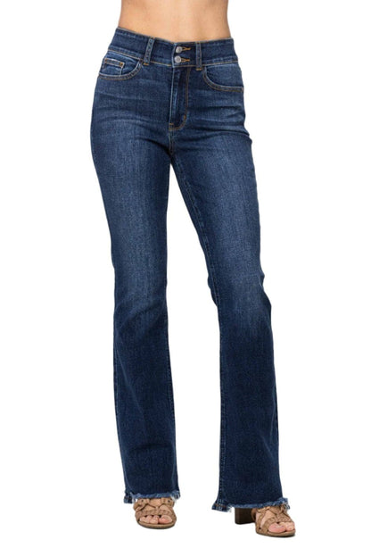 Frayed hem bootcut jeans by Judy Blue for a trendy twist