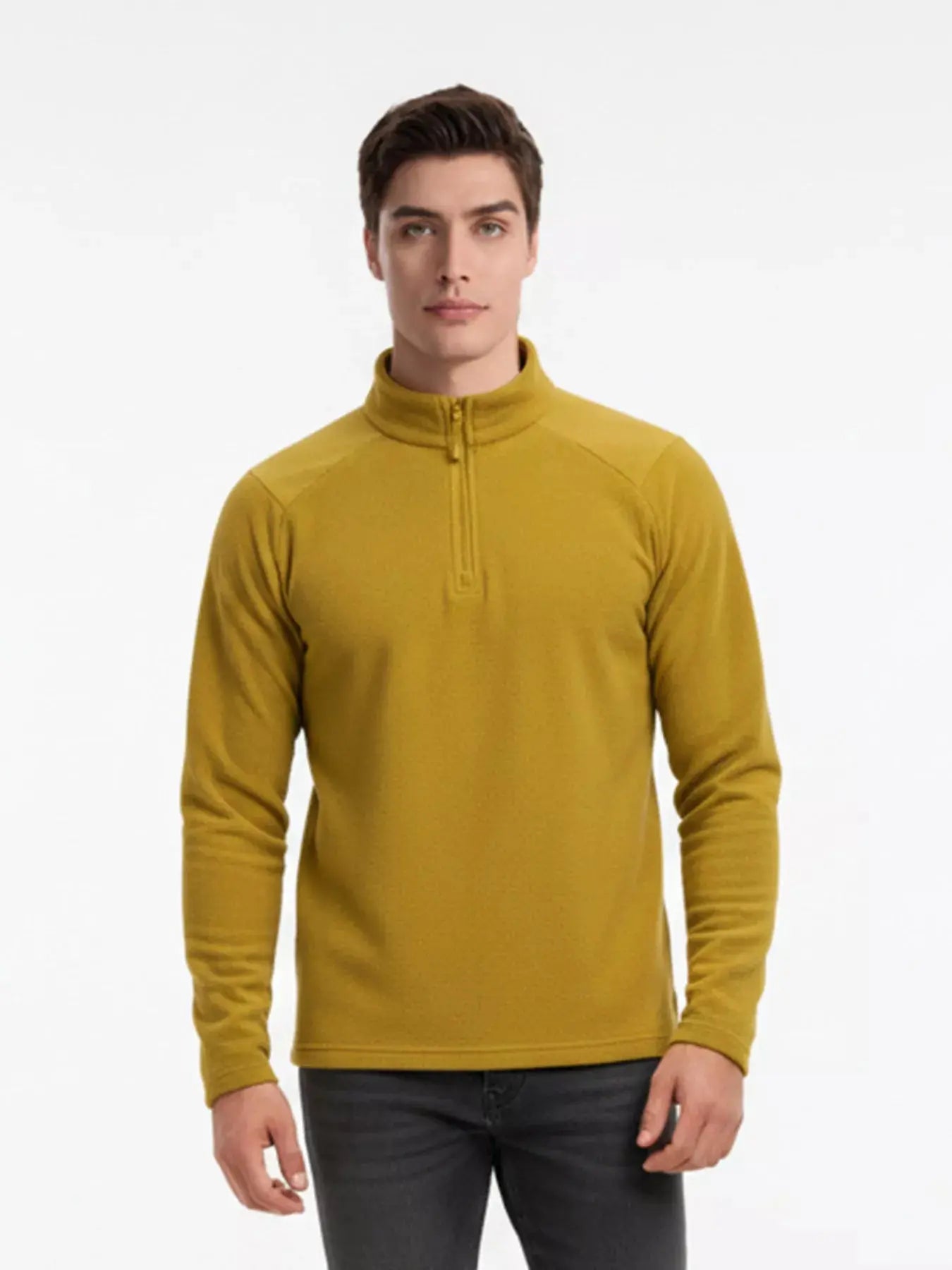 Men's Plus Size Comfortable Half-Zip Sweatshirt Simply Love