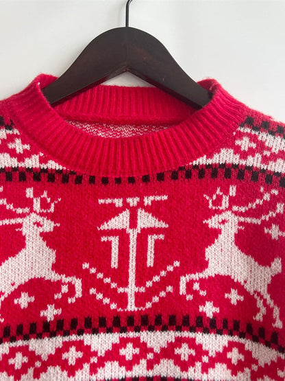 Christmas Element Dropped Shoulder  Sweater.