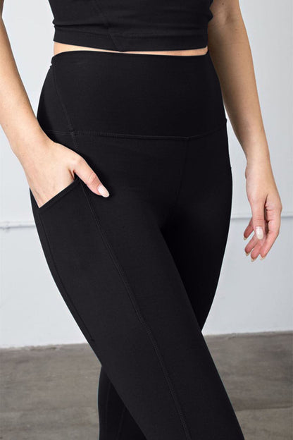 Faith Apparel High Waist Wide Waistband Leggings.