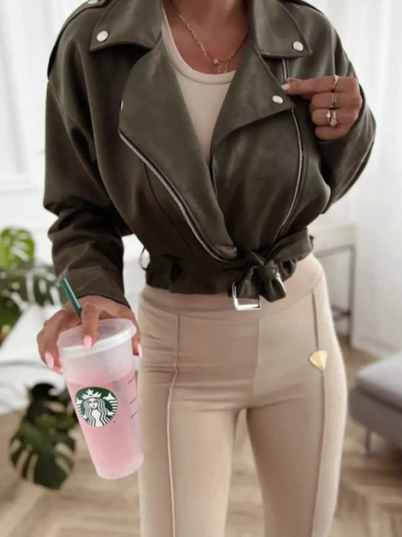 Zip Up Cropped Jacket Simply Love