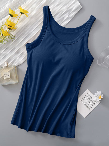 Round Neck Tank with Bra.