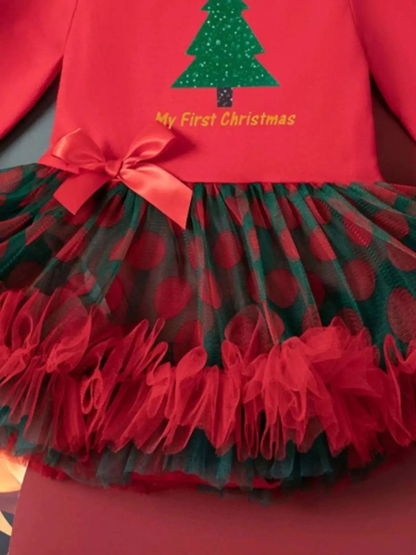 Children's Christmas Stocking Tulle Ruffle Dress Simply Love