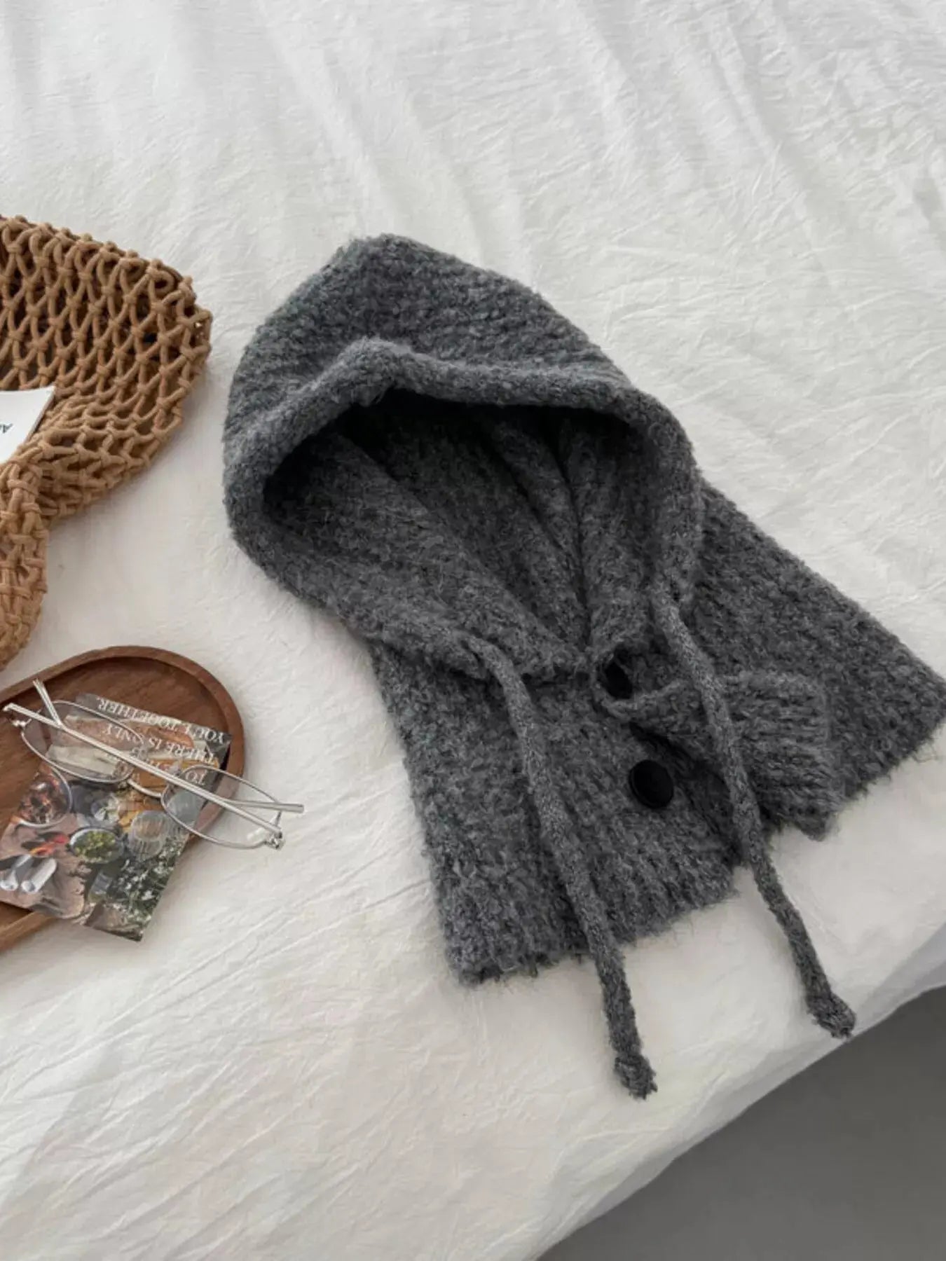 Cozy Knit Button Detail Hat Simply Love