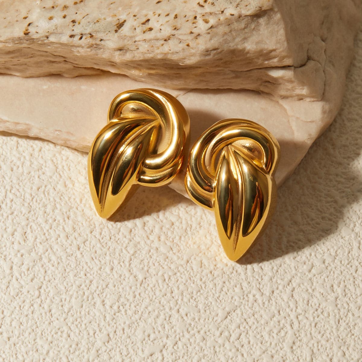 18K Gold-Plated Stud Earrings.