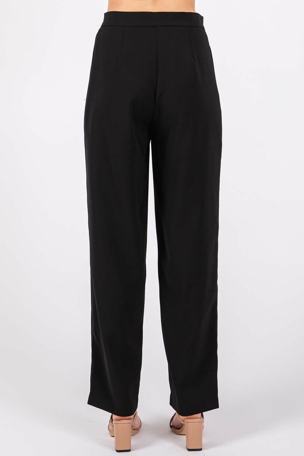 GeeGee High-Waisted Pleated Pants.