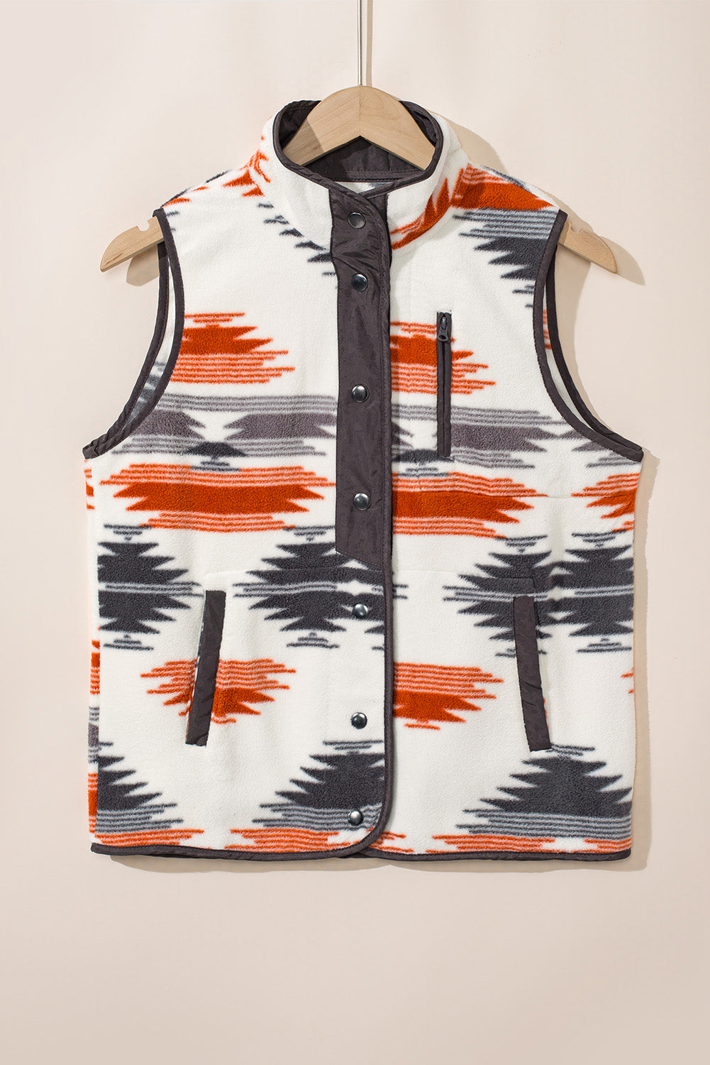 Multicolor Fuzzy Aztec Western Fashion Vest Jacket