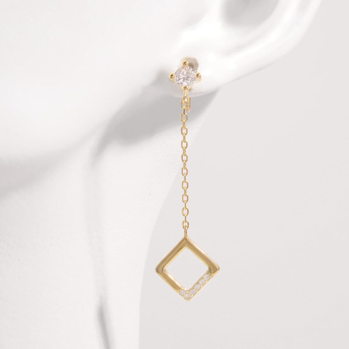 Elegant zircon inlaid earrings in sterling silver