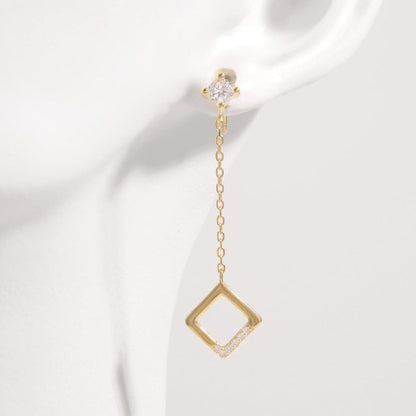 Elegant zircon inlaid earrings in sterling silver