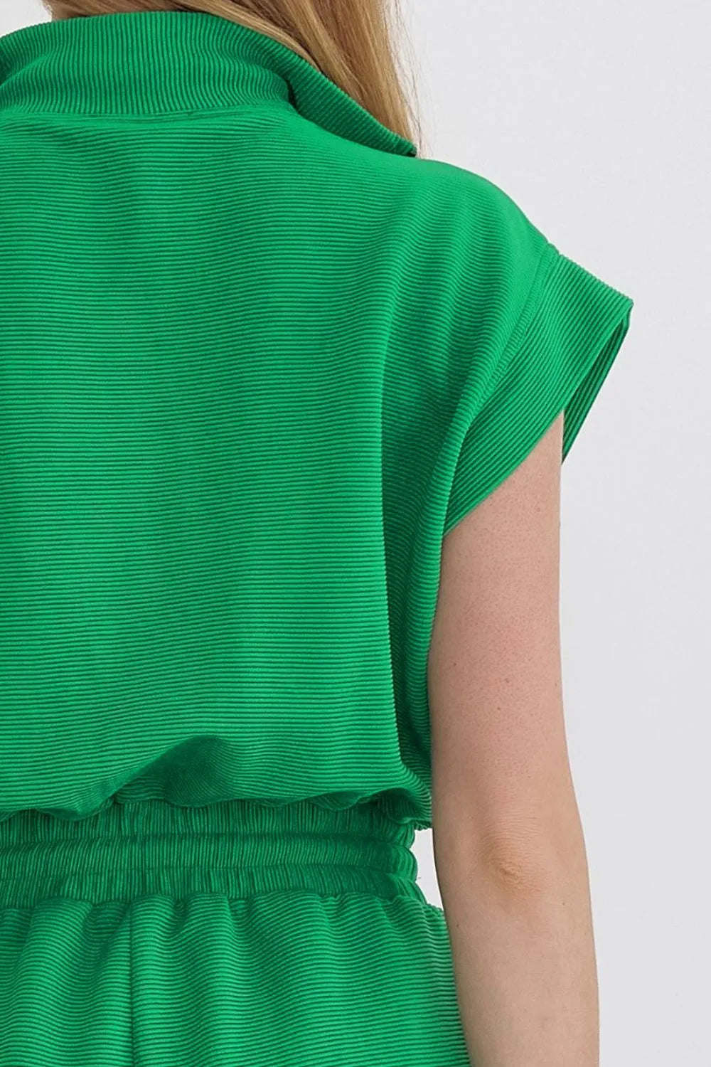 Simply Love: Drawstring Romper - Half Zip