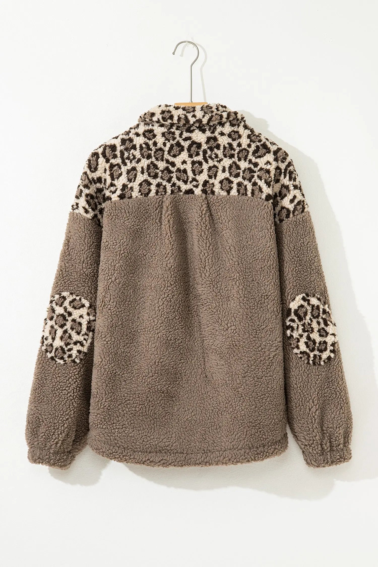 Dear-Lover Brown Leopard Sherpa Jacket Women's Winter Warm Plush-Lined Button Up Dear-Lover Dropshipping