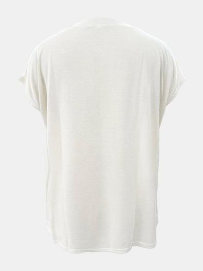 Full Size Round Neck Cap Sleeve T-Shirt.