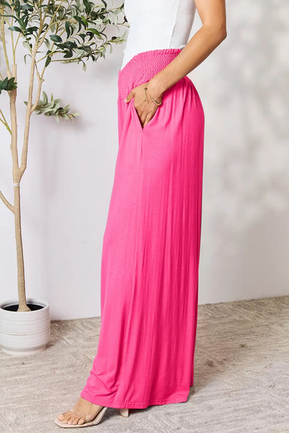 ShopBasicbae: Smocked Wide Leg Pants