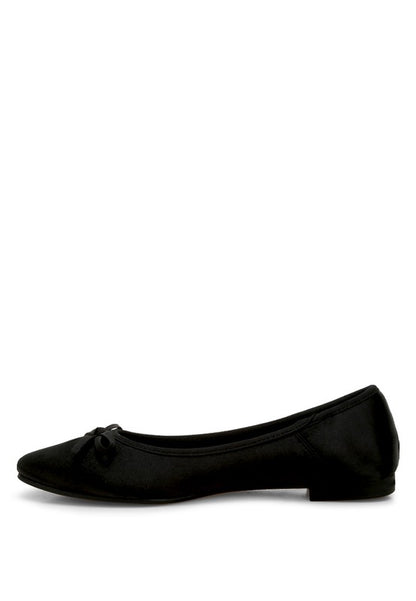 Fearless satin bow ballerinas