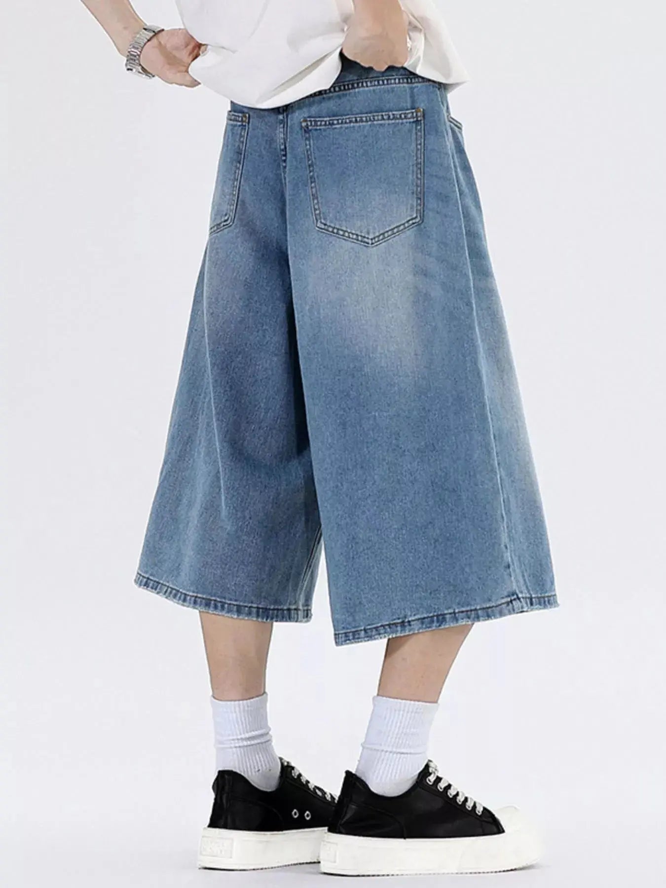 Men's Plus Size Wide Leg Cropped Jeans Simply Love