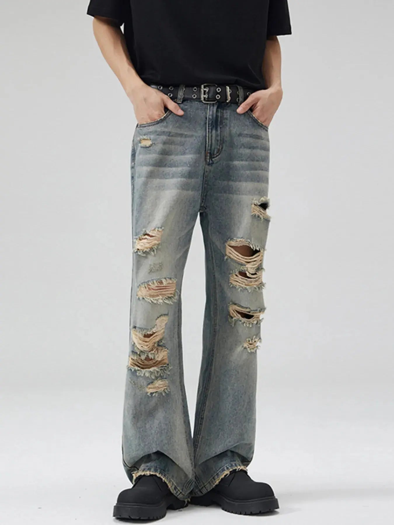 Men's Full Size Distressed Wide Leg Jeans Plus Size Simply Love